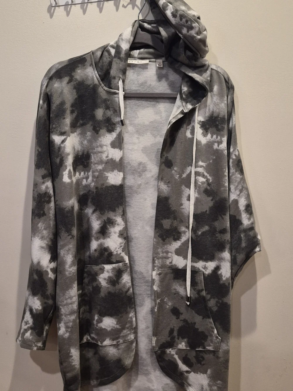 Men's Gray Tie-Dye Hooded Sweater